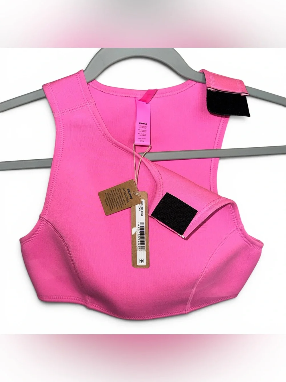 NWT SKIMS Size XXS Sport Swim High Neck Top - Taffy Pink